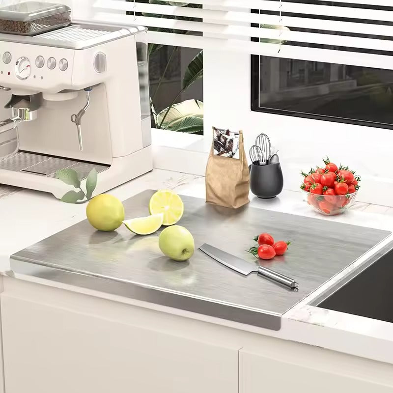 Stainless Steel Chopping Board Double Panel Cutting Board Vegetable Fruit Meat Dough Baking Chopping Board Kitchenware - Cartiva7
