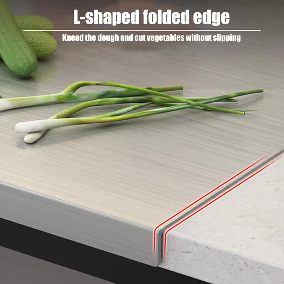 Stainless Steel Chopping Board Double Panel Cutting Board Vegetable Fruit Meat Dough Baking Chopping Board Kitchenware - Cartiva7