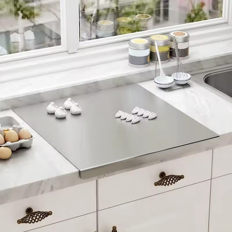 Stainless Steel Chopping Board Double Panel Cutting Board Vegetable Fruit Meat Dough Baking Chopping Board Kitchenware - Cartiva7