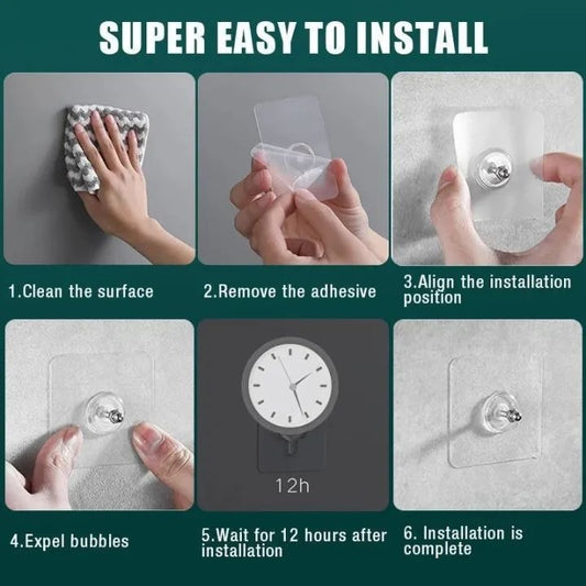 10pcs Strong Self Adhesive Punch Free Wall Hooks - Cartiva7