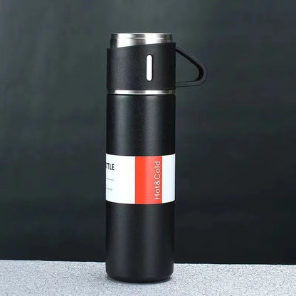 3-in-1 Steel Vacuum Flask Set 500ml 12 Hour Lasting Hot & Cool - Cartiva7