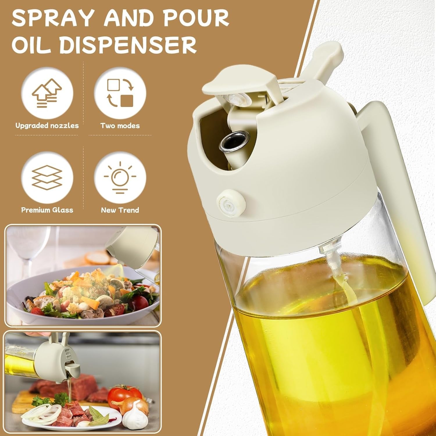 Oil Sprayer for Cooking ,2 in 1 Oil Dispenser and Oil Sprayer - Cartiva7