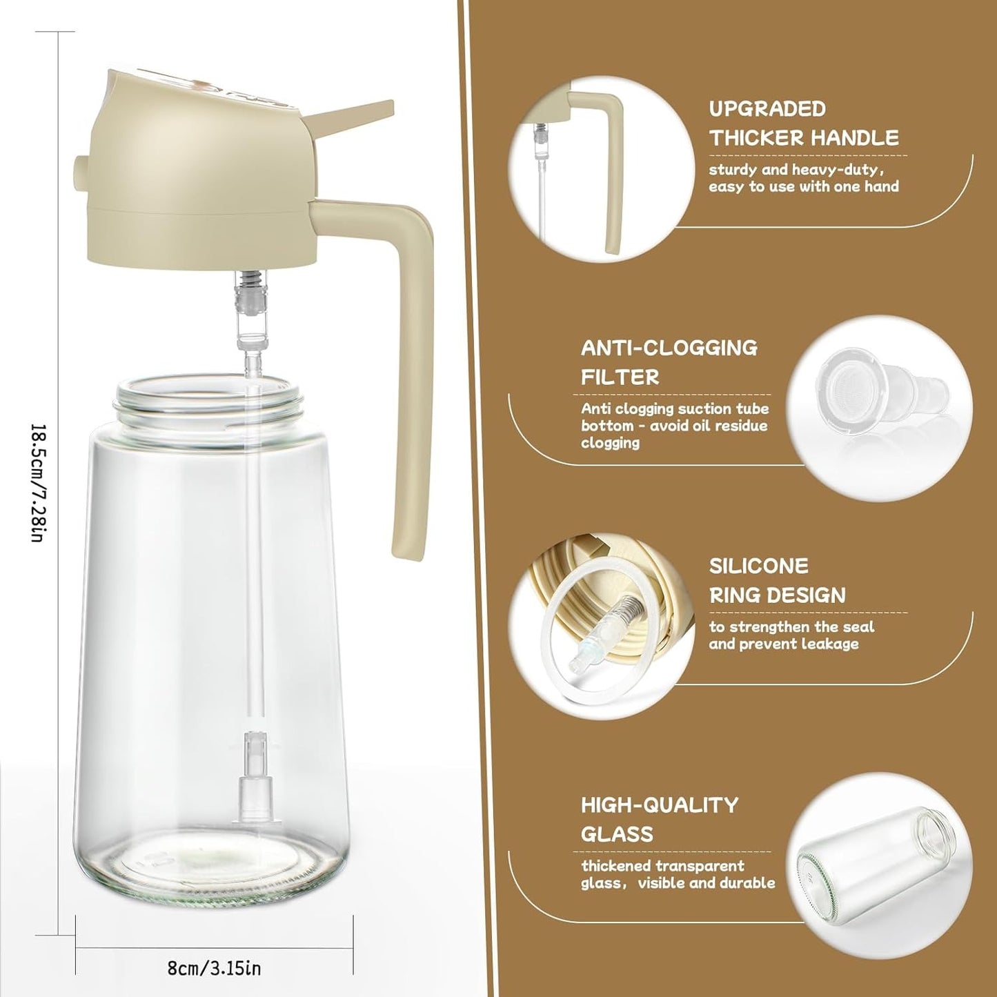 Oil Sprayer for Cooking ,2 in 1 Oil Dispenser and Oil Sprayer - Cartiva7