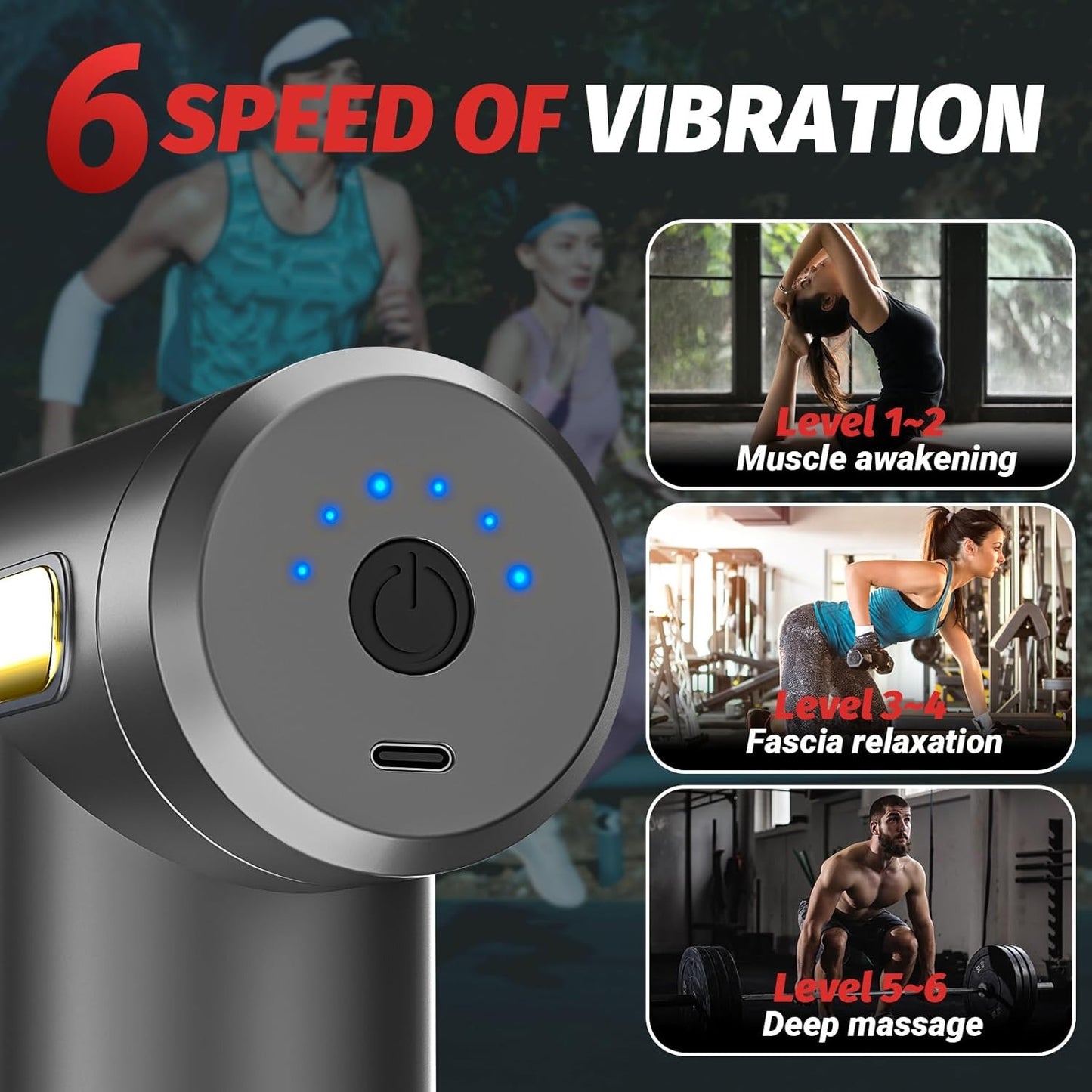 Massage Gun, Portable Muscle Massager Tool for Full Body Pain Relief(Black) - Cartiva7