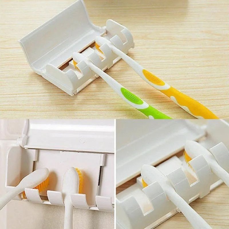 Toothpaste Dispenser With 5 Brush Holder Wall Mounted - Cartiva7