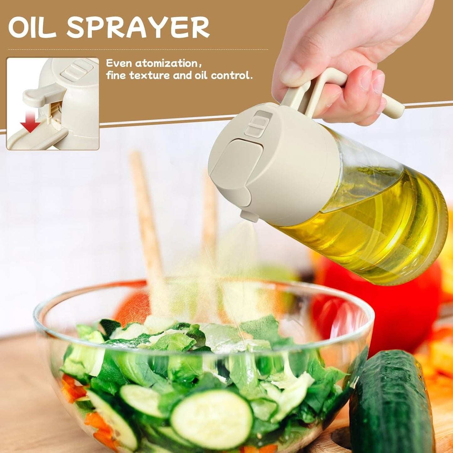 Oil Sprayer for Cooking ,2 in 1 Oil Dispenser and Oil Sprayer - Cartiva7