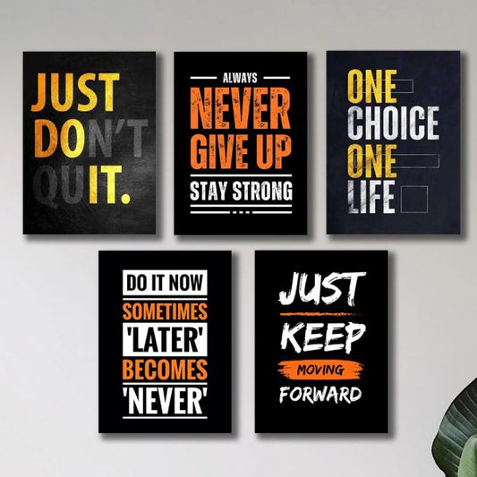 Set Of 5 Motivational Metal Art Frames - Cartiva7