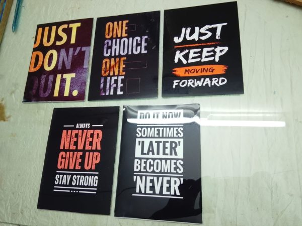 Set Of 5 Motivational Metal Art Frames - Cartiva7